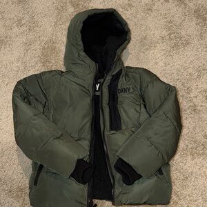DKNY Olive Hooded Puffer Coat for Kids